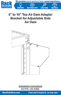 Installation Instructions preview for Air Dam, Adapter, 5" to 10", Top (123-4265)