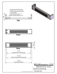 Dimensional Drawings preview for PCI DSS Dual Lock Secure Server Bracket (124-6909)