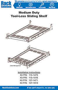 Installation Instructions preview for 2U Cable Management Arm for 115 Tool-less Sliding Equipment Shelf (137-1515)