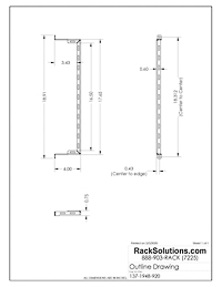 Dimensional Drawings preview for Horizontal Offset Cable Tie Bar (4in Offset) (137-1948)