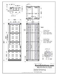 Dimensional Drawings preview for 47U popRack 2Post 23in EIA with 4 (11U) Compartments (141-2379)