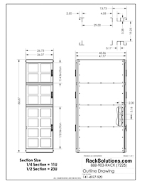 Dimensional Drawings preview for 47U 141 Colocation Rack with 2 (11U) Compartments and 1 (23U) Compartment (141-4977)