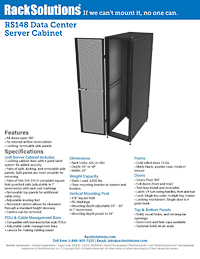 Data Sheet preview for RS148 Data Center Server Cabinet (RS148)