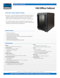 Data Sheet preview for 16U Office Cabinet (151-3500)