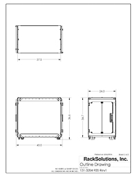 Dimensional Drawings preview for 16U Office Cabinet (151-3500)