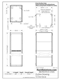 Dimensional Drawings preview for 48U 151DC Data Center Rack 30in x 42in (WxD) (151DC-3969)