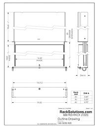 Dimensional Drawings preview for 2U Lockable Rackmount Drawers 18" (160-5030)