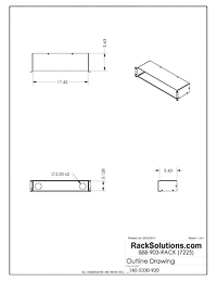 Dimensional Drawings preview for 2U Horizontal Patch Cable Organizer Box/Duct (160-5330)