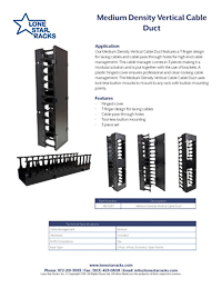 Data Sheet preview for 42U Vertical Plastic Cable Duct with Cover (Button Mount) (180-5257)