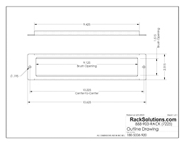 Dimensional Drawings preview for Brush Passthru Panel for 151SW Top Panel (180-5336)