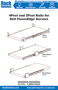 Installation Instructions preview for 1U 115-F Fixed Rail for Dell (1UBRK-R300)
