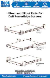 Installation Instructions preview for 1U 110-F Fixed Rail for Dell (1UBRK-R4)