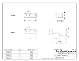 Dimensional Drawings preview for 1U Adapter Bracket (2 Bends, 0.59in Deep, No Hardware) (1UBRK-059)