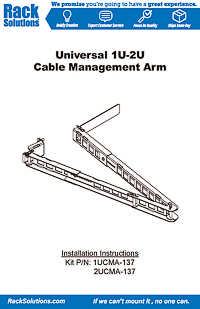 Installation Instructions preview for 2U Cable Management Arm (2UCMA-137)