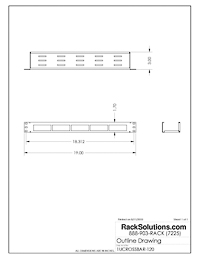 Dimensional Drawings preview for 1U Horizontal Cable Management Tray (3in Deep) (1UCROSSBAR-120)