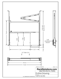 Dimensional Drawings preview for 1U Sliding Keyboard Shelf (1UKYB-126)