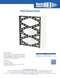 Data Sheet preview for 1U Covered Vertical Wall Mount Rack (1URACK-110)