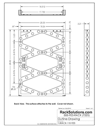 Dimensional Drawings preview for 1U Covered Vertical Wall Mount Rack (1URACK-110)