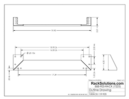 Dimensional Drawings preview for 1U Vertical Wall Mount (1URACK-119)