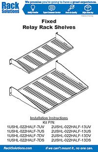 Installation Instructions preview for 1U 2Post Solid Cantilever Shelf 7in Depth - Flanged Up (1USHL-022HALF-7US)