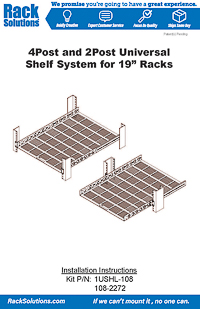 Installation Instructions preview for 1U 108 Fixed Shelf 24in Depth (1USHL-108)