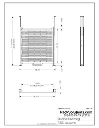 Dimensional Drawings preview for 1U Dry Sliding Computer Shelf 20in Depth (1USHL-112-20)