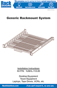 Installation Instructions preview for 1U Dry Sliding Computer Shelf 20in Depth (1USHL-112-20)