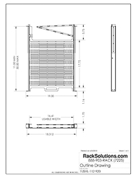 Dimensional Drawings preview for 1U Dry Sliding Computer Shelf with Cable Management Arm (1USHL-112)