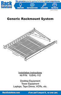 Installation Instructions preview for 1U Dry Sliding Computer Shelf with Cable Management Arm (1USHL-112)