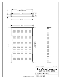 Dimensional Drawings preview for 2U Heavy Duty Fixed Shelf 28in Depth 500lb Capacity (1USHL-116)