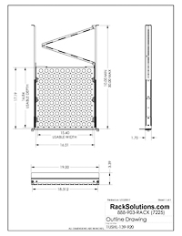 Dimensional Drawings preview for 2U Sliding Laptop Shelf 17in (D) with Cable Management Arm (1USHL-139)