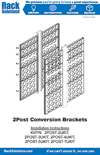Installation Instructions preview for 2U Conversion Bracket 4-Pack (3in Uprights) (2POST-2UKIT)