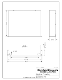 Dimensional Drawings preview for 2U Rackmount Box 14in Depth (2UBOX-160)