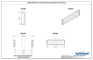 Dimensional Drawings preview for 2Post Conversion Bracket (2UBRK-000C)
