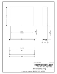 Dimensional Drawings preview for 2U Lockable Rackmount Drawers 14in Depth (2UDRAWER-162)