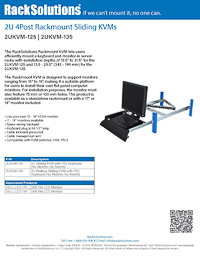Data Sheet preview for Rackmount KVM, USB Keyboard, without Monitor (2UKVM-125USB)