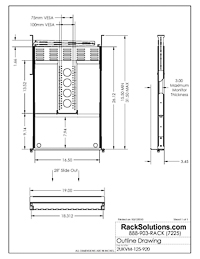 Dimensional Drawings preview for Rackmount KVM, USB Keyboard, without Monitor (2UKVM-125USB)
