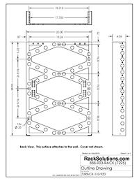 Dimensional Drawings preview for 2U Covered Vertical Wall Mount Rack (2URACK-110)