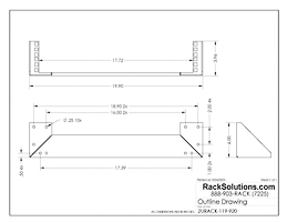 Dimensional Drawings preview for 2U Vertical Wall Mount (2URACK-119)