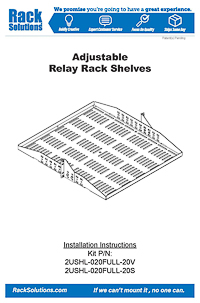 Installation Instructions preview for 2U 2Post Adjustable Center Mount Shelf 20in Depth (Adjustable Flanges, Solid) (2USHL-020FULL-20S)