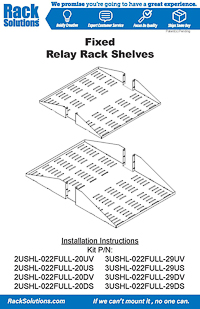 Installation Instructions preview for 2U 2Post Center Mount Solid Shelf 20in Depth - Flanged Up (2USHL-022FULL-20US)