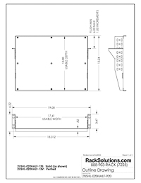 Dimensional Drawings preview for Configurable 2Post Rack Shelf, Solid 13" (2USHL-020HALF-13S)