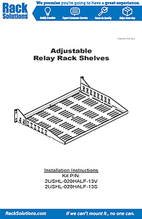 Installation Instructions preview for Configurable 2Post Rack Shelf, Solid 13" (2USHL-020HALF-13S)
