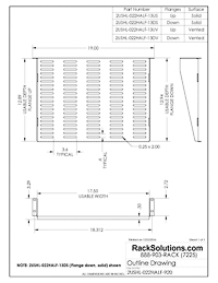Dimensional Drawings preview for 2U 2Post Cantilever Shelf 13in Depth (Flanged Up, Solid) (2USHL-022HALF-13US)