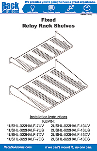 Installation Instructions preview for 2U 2Post Cantilever Shelf 13in Depth (Flanged Up, Solid) (2USHL-022HALF-13US)
