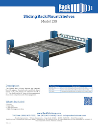 Data Sheet preview for 2U Heavy Duty Sliding Shelf 28in Depth with Cable Management Arm (2USHL-130)