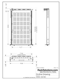 Dimensional Drawings preview for 2U Heavy Duty Sliding Shelf 28in Depth with Cable Management Arm (2USHL-130)
