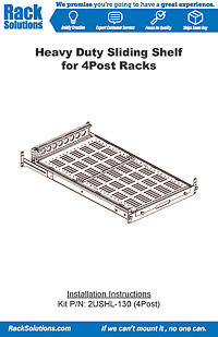 Installation Instructions preview for 2U Heavy Duty Sliding Shelf 28in Depth with Cable Management Arm (2USHL-130)