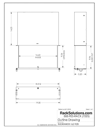 Dimensional Drawings preview for 3U Lockable Rackmount Drawers 14in Depth (3UDRAWER-162)