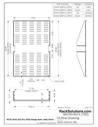 Dimensional Drawings preview for 3U 2Post Center Mount Shelf 29in Depth (Flanged Up, Solid) (3USHL-022FULL-29US)